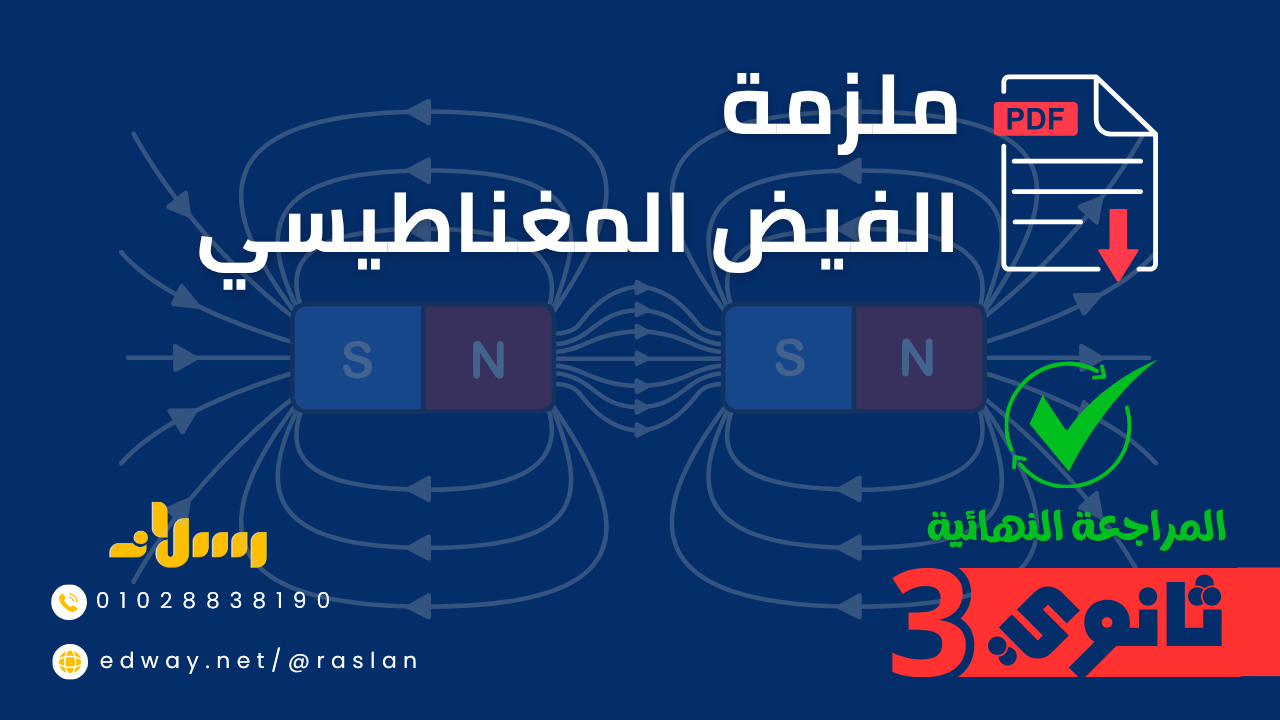 ملزمة المراجعة النهائية للفصل الثاني – الفيزياء للثانوية العامة – التأثير المغناطيسي للتيار الكهربي ⚡🧲